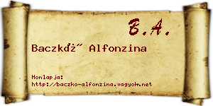 Baczkó Alfonzina névjegykártya
